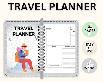 Planejador de viagens para crianças / Diário de viagem / Planejador para impressão / Lista de embalagem / Destino / Para impressão / Planejamento de férias
