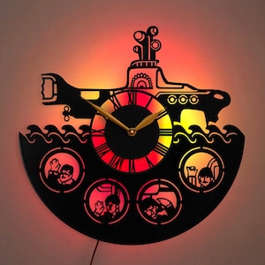 Beatles Clock, Yellow Submarine Clock, Beatles Gift