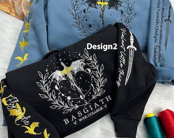 Fourth Wing Embroidered Sweatshirt, Basgiath War College Embroidered Shirt, Bookish Embroidered Hoodie, Book Lover Gift For Her Him