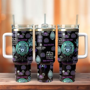 Halloween Haunted Mansion Movie 40oz Tumbler, Hitchhiking Ghosts Tumbler, Disney Spooky Vibes Tumbler, 40oz Tumbler With Handle