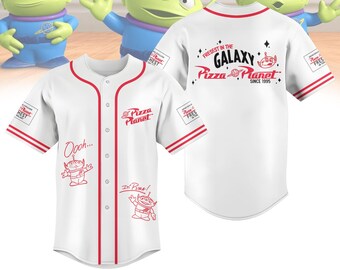 Custom Pizza Planet Toy Story Baseball Jersey, Disney Aliens Baseball Shirt, Toy Story Family Shirt, Funny Disney Pizza Planet Fan Gift