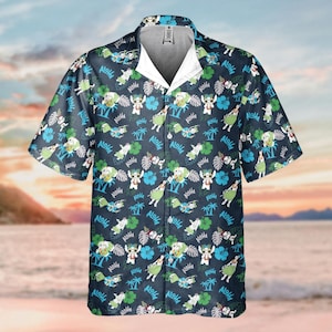Camisa hawaiana divertida de Stitch, camisa de Lilo y Stitch, camisa con botones de la película Stitch, camisa playera de verano con dibujos animados, regalo para fans de Disney