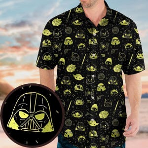 Star Wars Characters Button Shirt, Star Wars Movie Hawaiian Shirt, Disney Summer Shirt, Galaxy&#39;s Edge Shirt, Magic Kingdom Aloha Shirt