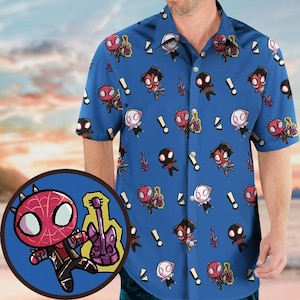 Spiderman Button Shirt, Spider Man Hawaiian Shirt, Superhero Shirt, Peter Parker Hawaii Shirt, Disney Family Shirt, Summer Trip Shirt