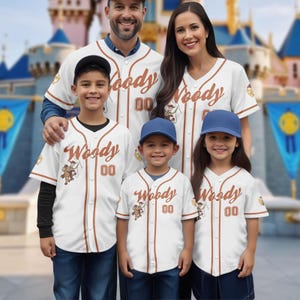 Custom Woody Toy Story Baseball Jersey Shirt, Disney Matching Family Baseball Shirt, Cartoon Baseball Team, Baseball Gifts For Her Him