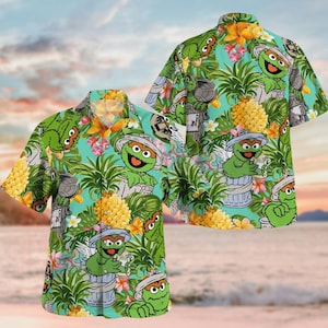 Animal Muppets Button Shirt, Kermit The Frog Hawaiian Shirt, Summer Shirt, The Muppets Hawaii Shirt, Tv Show Shirt, Disney Vacation