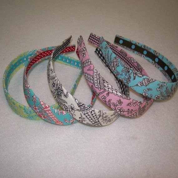 Items similar to EIFFEL TOWER TOILE PRINT HEADBANDS IN ASSORTED COLORS ...
