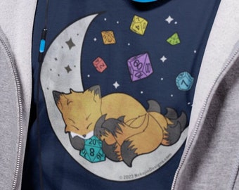 Gamer Sweatshirt, Dungeons and Dragons Gift, Gamer Hoodie, Gamer Shirt, Dice Shirt, Kitsune, Nine tailed Fox, Gamer Fox, Japanese Fox