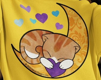 Cat Sweatshirt, Cat Lover Gift, Plus Size Clothing, Cute Cat, Cat Shirt, Valentine Shirt, Heart Sweater, Mothers Day Gift, Anniversary Gift