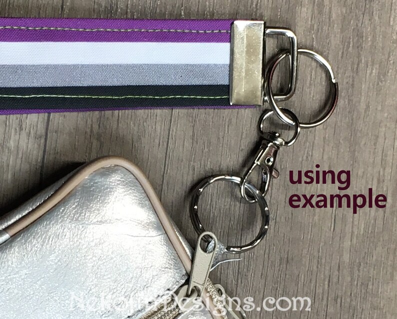 Asexual Pride, Wristlet Keychain, Asexual Keychain, Wrist Strap, Pride Keychain, Asexual Flag, LGBTQ, LGBTQIA, Wrist Lanyard, Pride Strap image 6