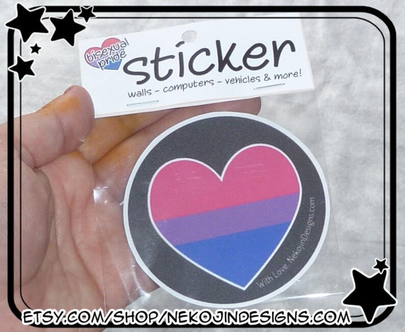Bisexual Pride Stickers Bi Sexual Flag Colors Heart Lgbt