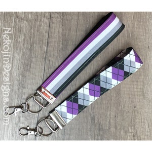 Asexual Pride, Wristlet Keychain, Asexual Keychain, Wrist Strap, Pride Keychain, Asexual Flag, LGBTQ, LGBTQIA, Wrist Lanyard, Pride Strap image 1