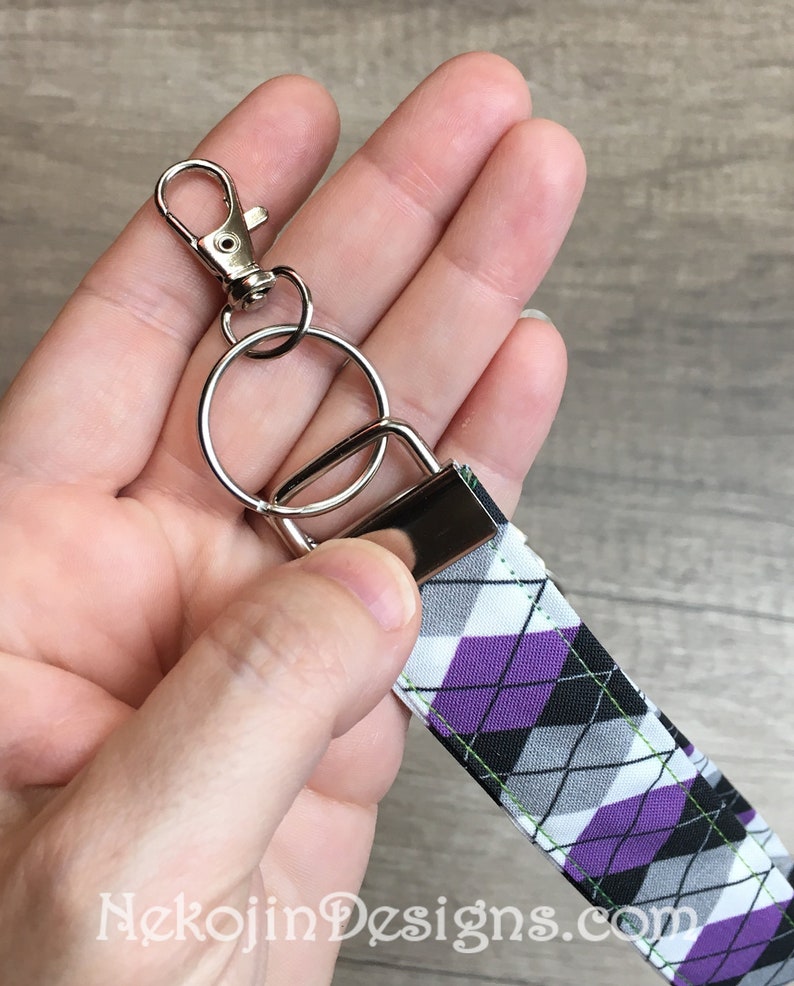 Asexual Pride, Wristlet Keychain, Asexual Keychain, Wrist Strap, Pride Keychain, Asexual Flag, LGBTQ, LGBTQIA, Wrist Lanyard, Pride Strap image 4