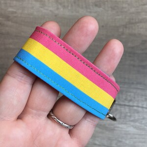 Pansexual Pride, Wristlet Keychain, Pansexual Keychain, Pan Pride, Queer Pride, Wrist Strap, Wrist Lanyard, Pansexual Accessory, LGBTQIA image 3