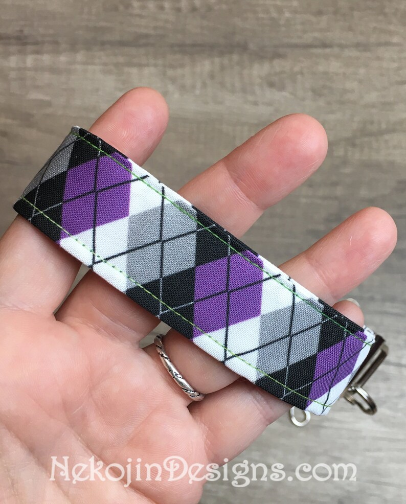 Asexual Pride, Wristlet Keychain, Asexual Keychain, Wrist Strap, Pride Keychain, Asexual Flag, LGBTQ, LGBTQIA, Wrist Lanyard, Pride Strap image 2