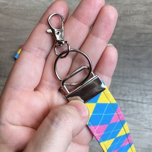 Pansexual Pride, Wristlet Keychain, Pansexual Keychain, Pan Pride, Queer Pride, Wrist Strap, Wrist Lanyard, Pansexual Accessory, LGBTQIA image 4