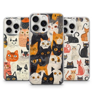 Cute Cats iPhone Case Kitten Collage Phone Case fit for iPhone 15 Pro Max, 14 Plus, 13, 12, 11, Samsung S24, S23, A54, A53 A15, Pixel 8 Pro