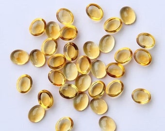 4x6mm Natural Citrine Oval Cabochon, Calibrated Citrine Loose Stone Cab, Semi Precious Gemstone Cab