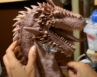 Online Video Class "How to Make a Dragon Bust in Polymer Clay" Sculpture Class Only with Noemi Smith