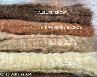 Light Blonde - Mohair Doll Hair - hand dye - for Art Dolls OOAK