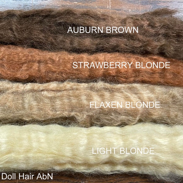 Strawberry Blonde - Mohair Doll Hair - hand dye - for Art Dolls OOAK