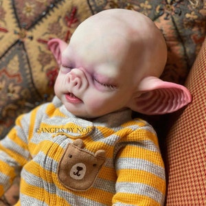 Sleeping Vlad Vampire Doll - Cuddle Silicone Baby Doll -  Preemie Size - Custom Order