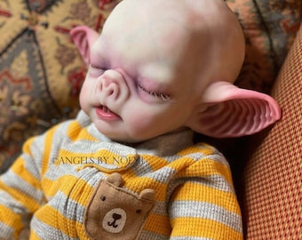 Sleeping Vlad Vampire Doll - Cuddle Silicone Baby Doll -  Preemie Size - Custom Order