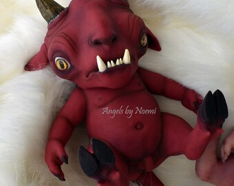 Silicone Baby Doll - Demon Dragon Creature - CUSTOM order Choose your Color - OOAK Art Dolls