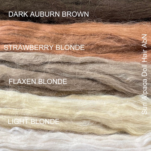 Suri Alpaca Fiber - Doll Hair - hand dye - for Art Dolls OOAK - Miniatures