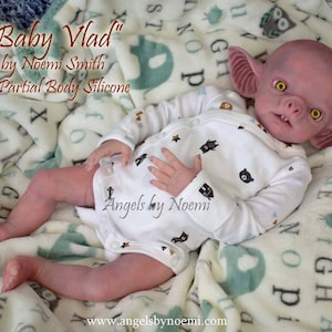 Vlad Silicone Baby Doll - Baby Boy Vampire Preemie - 17 Inches - Made to Order - Silicone Art - Made by Artist