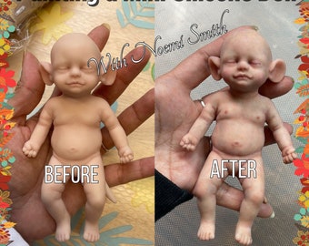 Online  Video Class on Youtube "Basic Silicone Painting for Beginners" Painting a Mini Doll