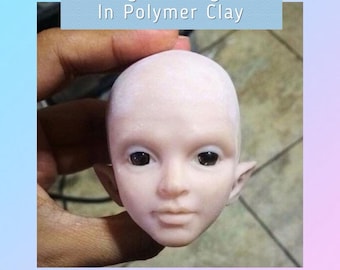 Online  Video Class in Youtube " Making the Young Face in Polymer Clay " for OOAK Art Dolls Angels by Noemi