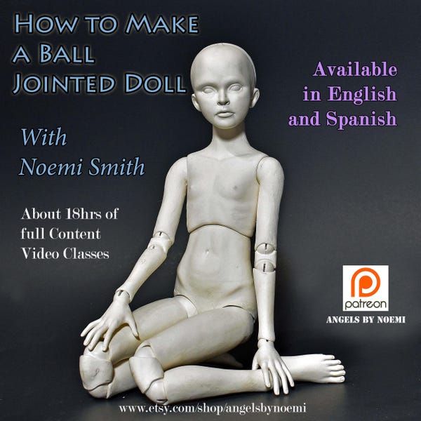 Online Video Class "Wie man eine Puppe mit Kugelgelenk macht" Engel von Noemi OOAK Art Dolls