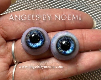 Blue large Pupil -18B2- Hand Made Resin Eyes 18mm - Lifelike Acrylic eyes - Realistic For Reborn or Silicone Baby Dolls FX BJD