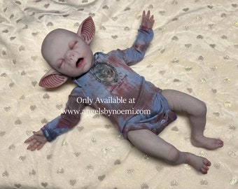 DEPOSIT Payment -  Sleeping Vlad Silicone Baby Doll - Baby Boy Vampire Preemie - 17 Inches - Made to Order - Silicone Art - Made by Artist