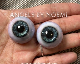 Eyes 26mm  - Dark Blue large Pupil -26DB- Hand Made Resin - Lifelike Acrylic eyes - Realistic For Reborn or Silicone Baby Dolls FX BJD