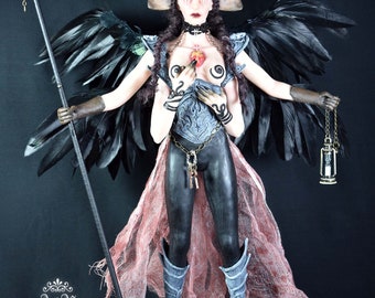 La Parca - Angels of Death Dark Art - OOAK Art Doll - Polymer Clay Sculpture