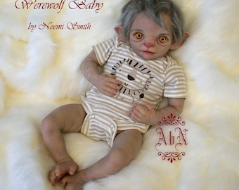 Victor Partial Silicone Doll - Boy Werewolf Preemie - 17 Inches - Made to Order - Silicone Art - Made by Artist