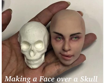 Online  Video Class "Making a Female Face over a Skull" OOAK Art Dolls