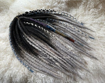 Ready to Ship! Handmade Wool Dreads Dark Brown and Gray Ombre - Wool and Alpaca Mix