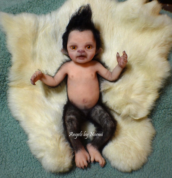 silicone baby werewolf doll