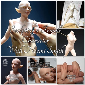 Online Video Class &quot;Making the Female Character&quot; Polymer Clay - Angels by Noemi OOAK Art Dolls