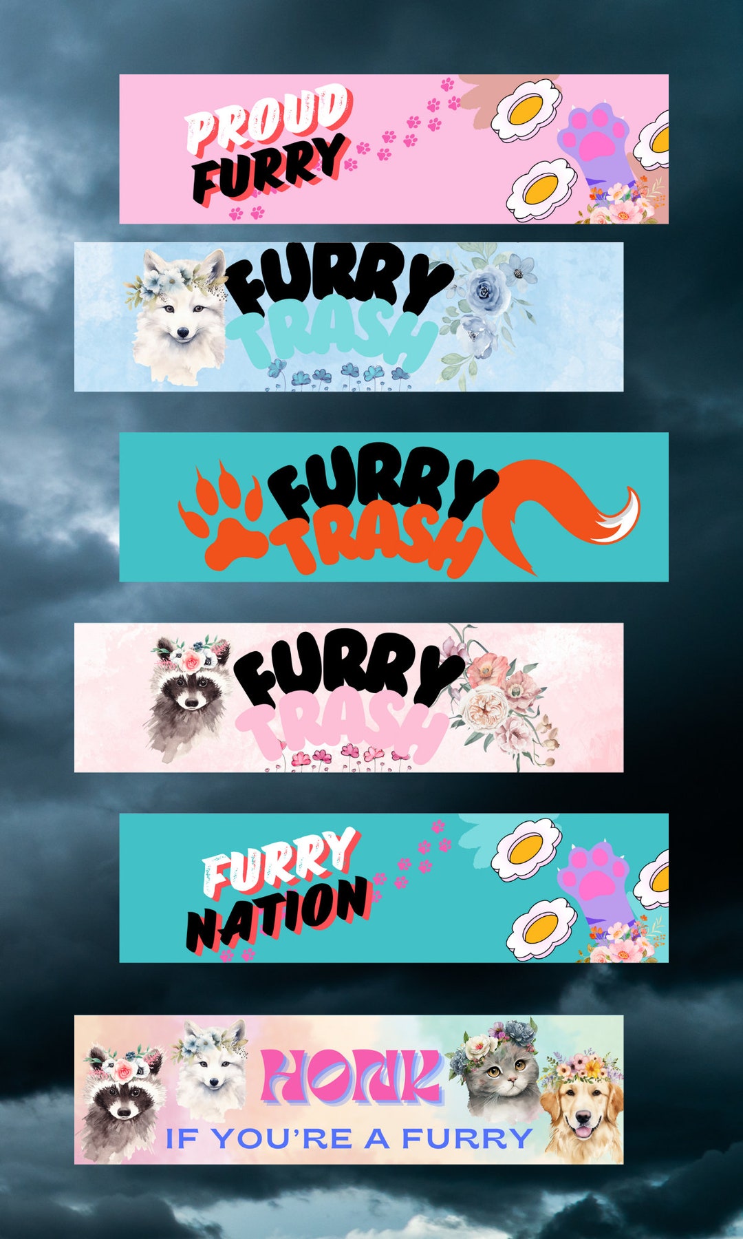Furry Paper Sticker Furry Bumper Stickers - Etsy