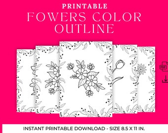 Floral Coloring Pages, Fun Activity Book (PDF)
