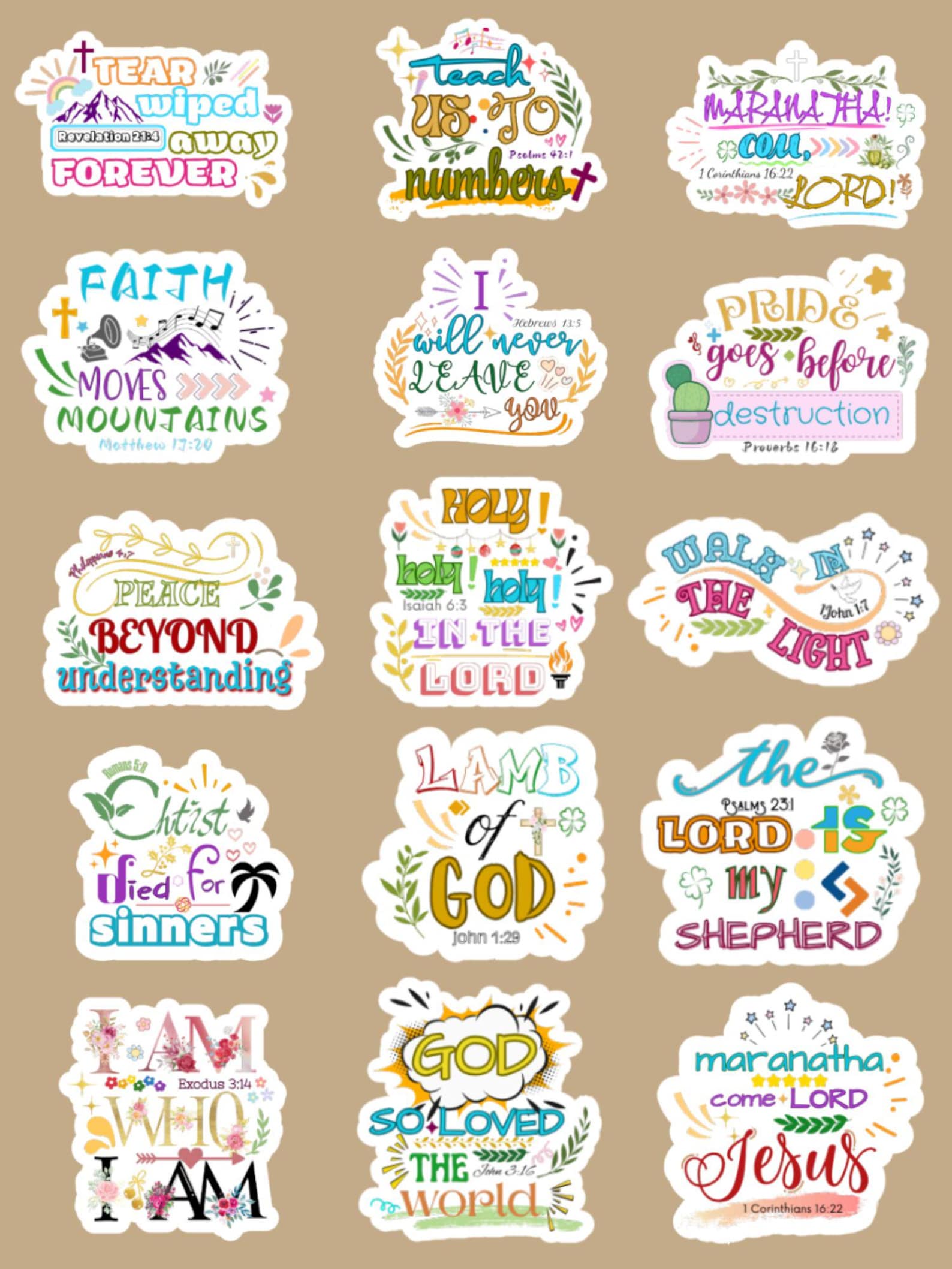 Bible Verse Digital Stickers: Christian Planner, Goodnotes, Faith PNG ...