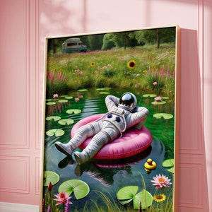 Astronaut Print, Set of 2 Digital Prints, Instant Download,Astronaut art, wall decor, Trendy Poster, Pink Printable, Pink Room, Space Poster