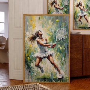 Tennis Print, Preppy Tennis Poster, printable wall art, Trendy sporty wall art, tennis drawing, Tennis Art Download, Tennis Player Art Print