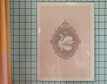Impresión de cisne - Cartel de cisne - Conjunto de 3 impresiones - Impresiones elegantes de la serie Swan - Arte de pared vintage - Descarga digital - Decoración de la naturaleza serena