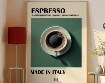 Coffee Print, Italian Espresso Digital Print, Coffee Wall Art, Trendy Wall Art, Digital Download Print, Coffee Poster, Coffee Lover, Gift
