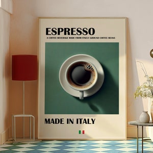 Impresión de café, Impresión digital de espresso italiano, Arte de pared de café, Arte de pared moderno, Impresión de descarga digital, Póster de café, Amante del café, Regalo